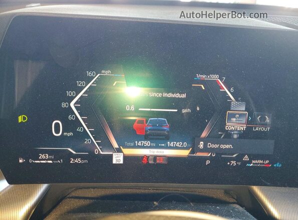 WBX73EF0XP5Y06910 2023 BMW X1 Blue Instrument cluster view