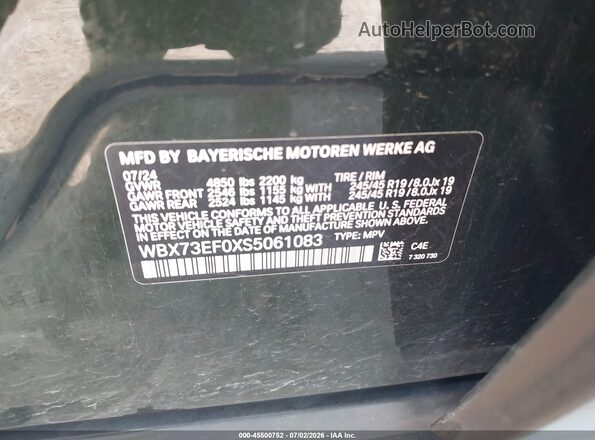 WBX73EF0XS5061083 2025 BMW X1 Green Widok komory silnika