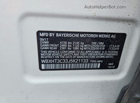 WBXHT3C33J5K21133 2018 BMW X1 Белый Вид подкапотного пространства