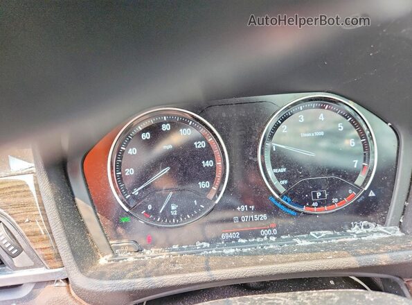 WBXHT3C34J3H30484 2018 BMW X1 White Widok zestawu wskaźników
