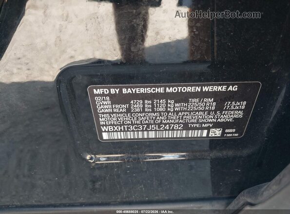 WBXHT3C37J5L24782 2018 BMW X1 White Вид підкапотного простору