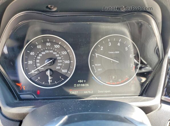 WBXHT3C38G5E51262 2016 BMW X1 Black Instrument cluster view