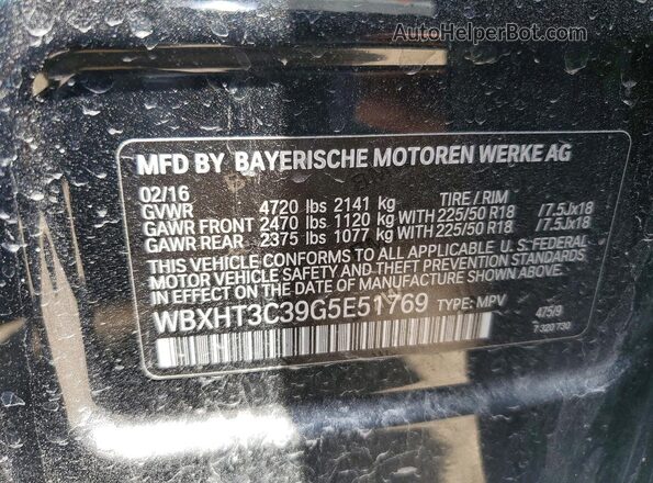 WBXHT3C39G5E51769 2016 BMW X1 Черный Вид наклейки с VIN-кодом
