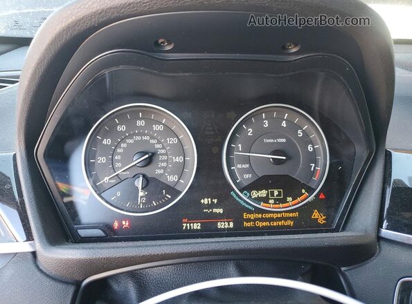 WBXHT3C39GP882128 2016 BMW X1 Black Սարքավորումների վահանակի տեսք