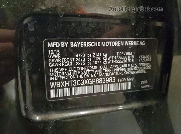 WBXHT3C3XGP883983 2016 BMW X1 Brown VIN sticker view