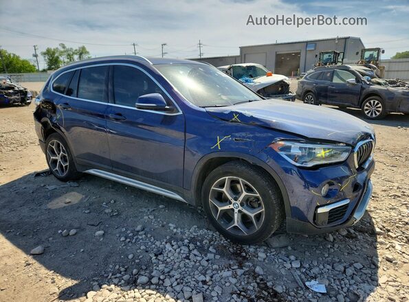 WBXHU7C5XK3H44638 2019 BMW X1 Blue Передня права чверть
