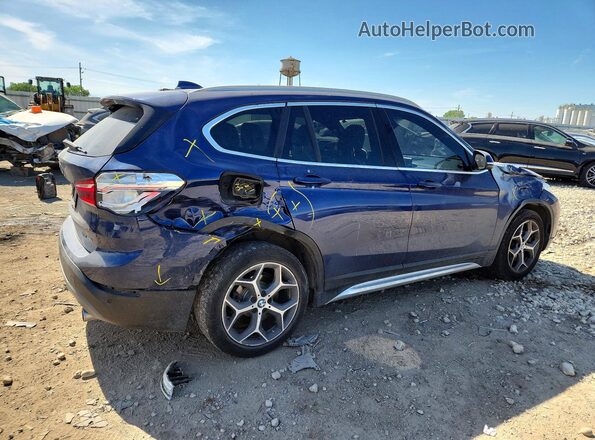 WBXHU7C5XK3H44638 2019 BMW X1 Blue Задня права чверть