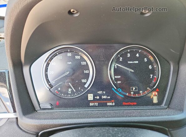 WBXJG7C01M5S08629 2021 BMW X1 White Instrument cluster view