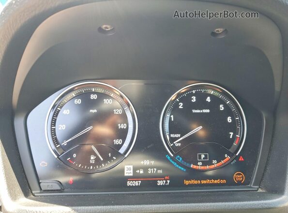 WBXJG7C04M5U01633 2021 BMW X1 Black Вид щитка приладів
