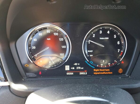 WBXJG7C06L3L81783 2020 BMW X1 Black Widok zestawu wskaźników