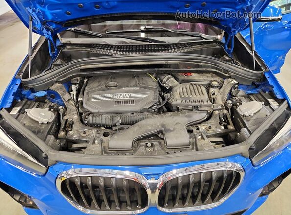 WBXJG9C00M5S73550 2021 BMW X1 Blue Engine compartment view
