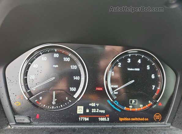 WBXJG9C06M5S54128 2021 BMW X1 White Instrument cluster view