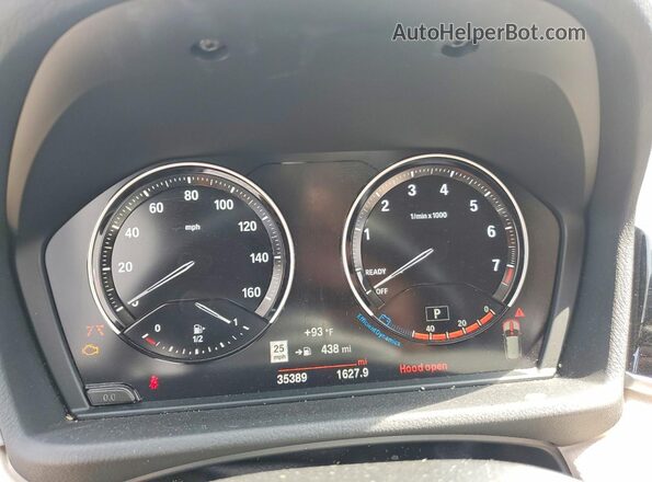 WBXJG9C0XM5T68911 2021 BMW X1 Blue Widok zestawu wskaźników
