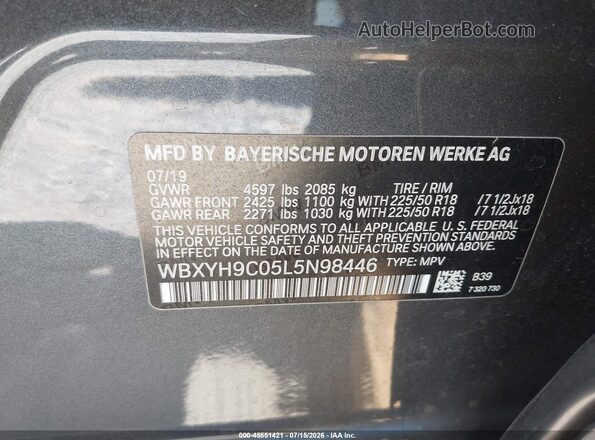 WBXYH9C05L5N98446 2020 BMW X2 Серый Вид подкапотного пространства