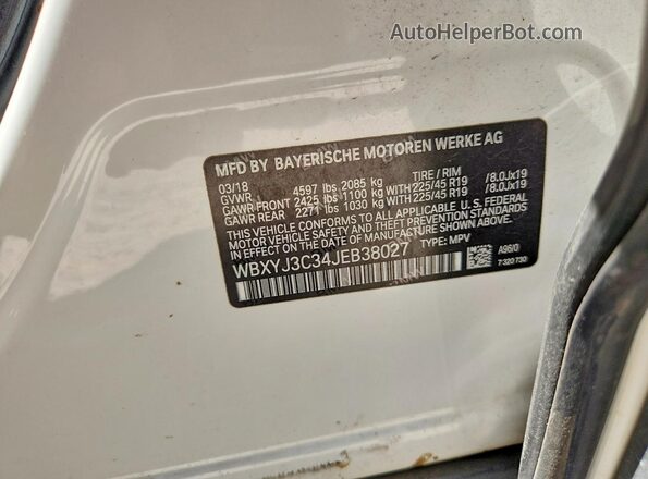 WBXYJ3C34JEB38027 2018 BMW X2 Белый Вид подкапотного пространства