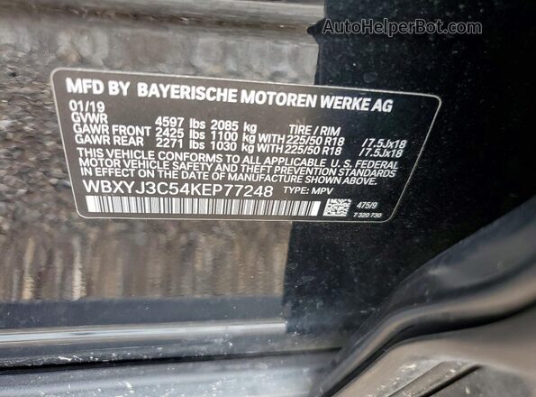 WBXYJ3C54KEP77248 2019 BMW X2 Black Շարժիչի բաժամունքի տեսք
