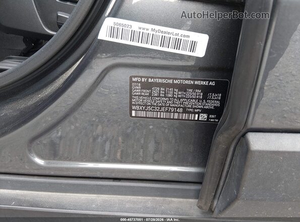 WBXYJ5C32JEF79148 2018 BMW X2 Gray Вид підкапотного простору