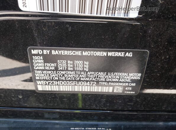 WBY23HD03SFU09472 2025 BMW I4 Black Engine compartment view