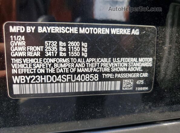 WBY23HD04SFU40858 2025 BMW I4 Black Вид підкапотного простору