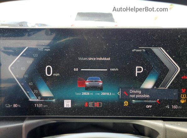 WBY23HD06SFU15850 2025 BMW I4 Gray ხელსაწყოთა პანელის ხედი