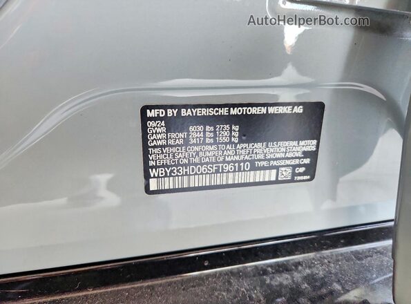 WBY33HD06SFT96110 2025 BMW I4 Gray Vista del compartimento del motor