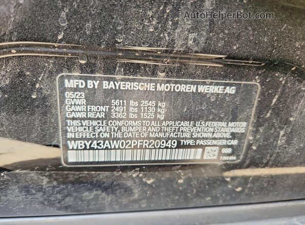 WBY43AW02PFR20949 2023 BMW I4 Black Вид підкапотного простору