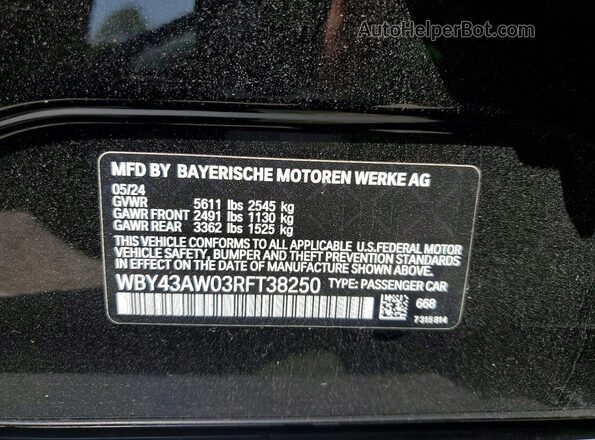 WBY43AW03RFT38250 2024 BMW I4 Black Вид підкапотного простору
