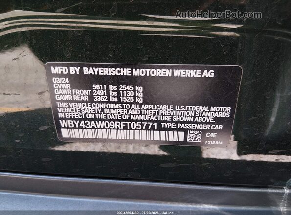 WBY43AW09RFT05771 2024 BMW I4 Зеленый Вид подкапотного пространства