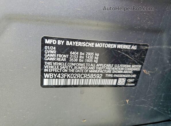 WBY43FK02RCR58592 2024 BMW OTHER Gray Вид підкапотного простору