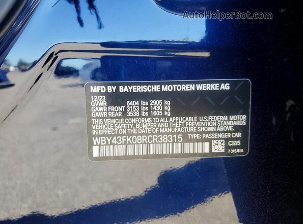 WBY43FK08RCR38315 2024 BMW OTHER Blue Widok komory silnika