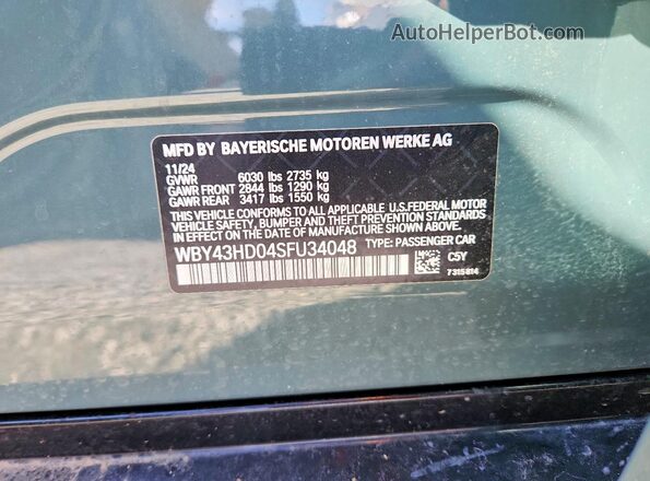 WBY43HD04SFU34048 2025 BMW I4 Green Engine compartment view