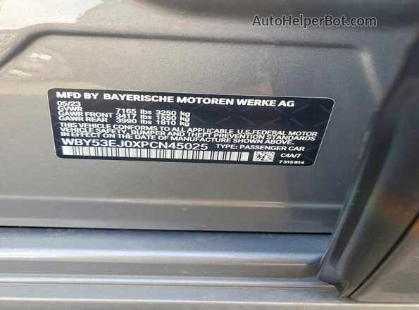 WBY53EJ0XPCN45025 2023 BMW OTHER Silver Շարժիչի բաժամունքի տեսք