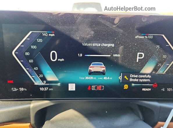 WBY73AW01NFM89305 2022 BMW I4 White Vista del cuadro de instrumentos