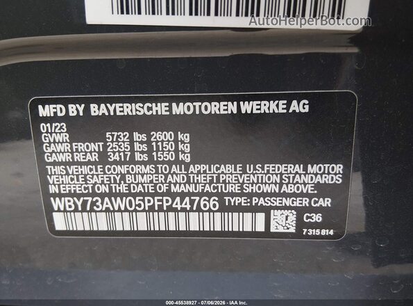 WBY73AW05PFP44766 2023 BMW I4 Gray Շարժիչի բաժամունքի տեսք