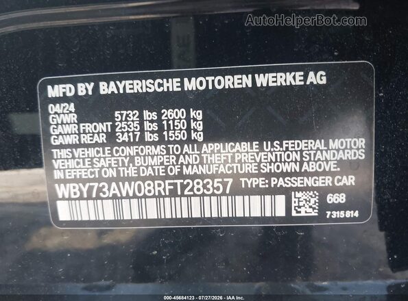 WBY73AW08RFT28357 2024 BMW I4 Черный Вид подкапотного пространства