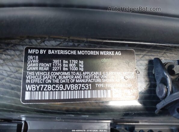 WBY7Z8C59JVB87531 2018 BMW OTHER White Вид підкапотного простору