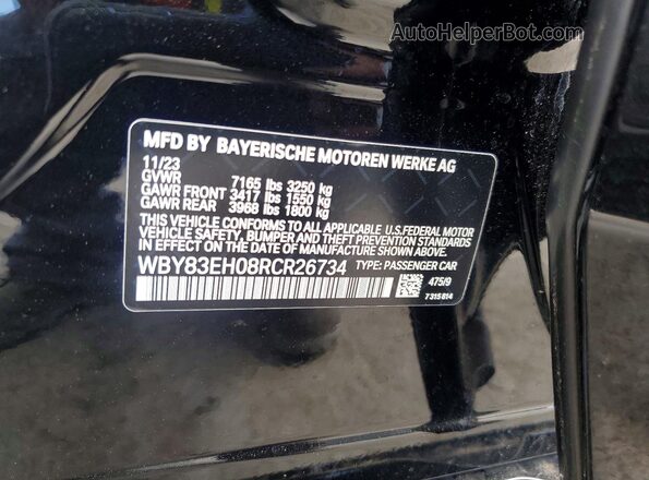 WBY83EH08RCR26734 2024 BMW OTHER Черный Вид подкапотного пространства