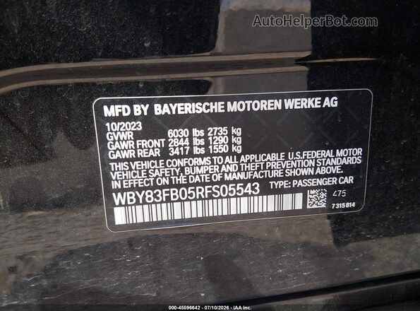 WBY83FB05RFS05543 2024 BMW I4 Black ძრავის განყოფილების ხედი