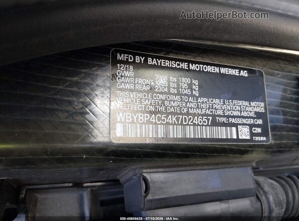 WBY8P4C54K7D24657 2019 BMW I3 Black Widok komory silnika