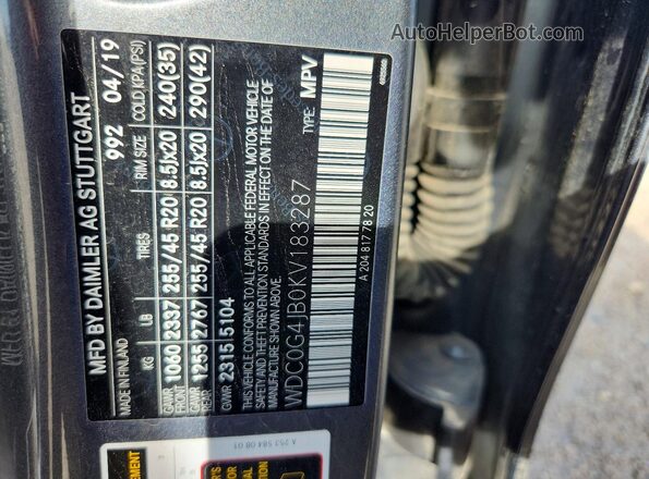 WDC0G4JB0KV183287 2019 MERCEDES-BENZ GLC-CLASS Серый Вид подкапотного пространства