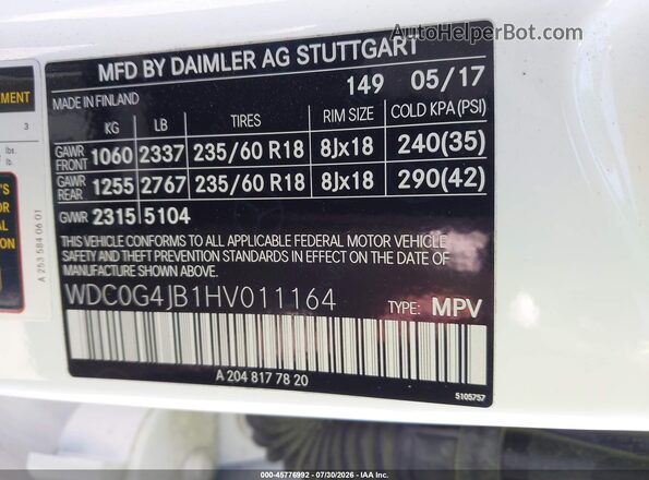 WDC0G4JB1HV011164 2017 MERCEDES-BENZ GLC 300 White Widok komory silnika
