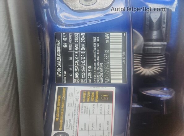 WDC0G4JB2JV038718 2018 MERCEDES-BENZ GLC-CLASS Синий Вид наклейки с VIN-кодом