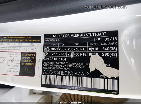 WDC0G4JB2JV087742 2018 MERCEDES-BENZ GLC 300 Белый Вид подкапотного пространства