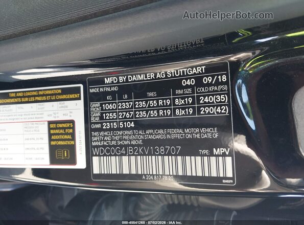 WDC0G4JB2KV138707 2019 MERCEDES-BENZ GLC 300 Black Вид підкапотного простору