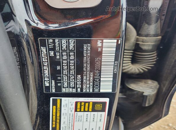 WDC0G4JB4HF200675 2017 MERCEDES-BENZ GLC-CLASS Черный Вид наклейки с VIN-кодом