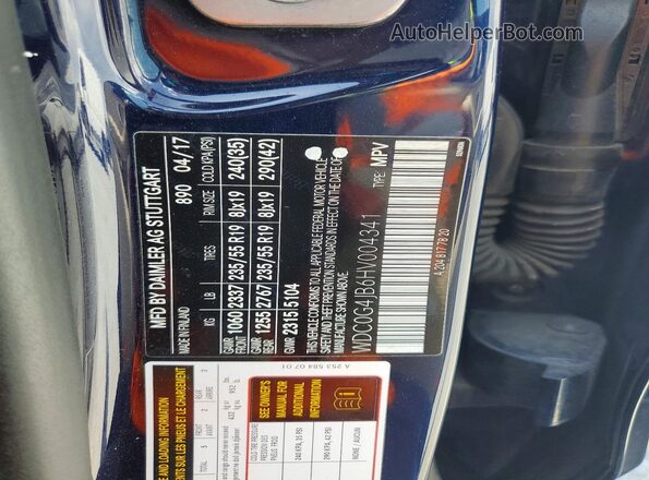 WDC0G4JB6HV004341 2017 MERCEDES-BENZ GLC-CLASS Blue 360 interior view