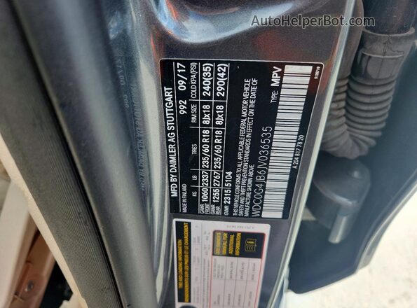 WDC0G4JB6JV036535 2018 MERCEDES-BENZ GLC-CLASS Угольный Вид наклейки с VIN-кодом