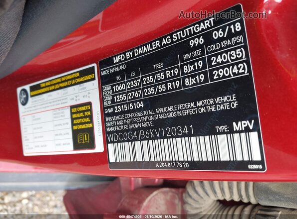 WDC0G4JB6KV120341 2019 MERCEDES-BENZ GLC 300 Red Widok komory silnika
