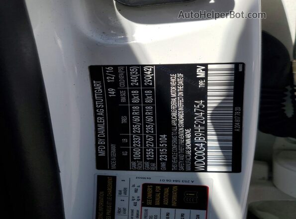 WDC0G4JB9HF204754 2017 MERCEDES-BENZ GLC-CLASS White Vista del compartimento del motor