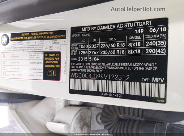 WDC0G4JB9KV122312 2019 MERCEDES-BENZ GLC 300 Белый Вид подкапотного пространства